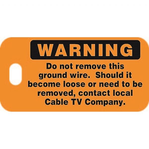 Ground Wire Cable Tag - Budco Cable Supplies