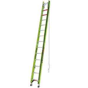 Little Giant 17528V 28Ft Hyperlite Extension Ladder W/ground Cue, Claw, V-Rung and Sure-Set Swivel Feet - Type 1AA 375Lbs