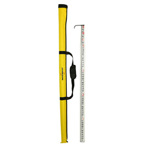 Jameson TP-125N 25-foot oval telescoping fiberglass measuring pole with carrying bag and removable hook for overhead clearance measurements.